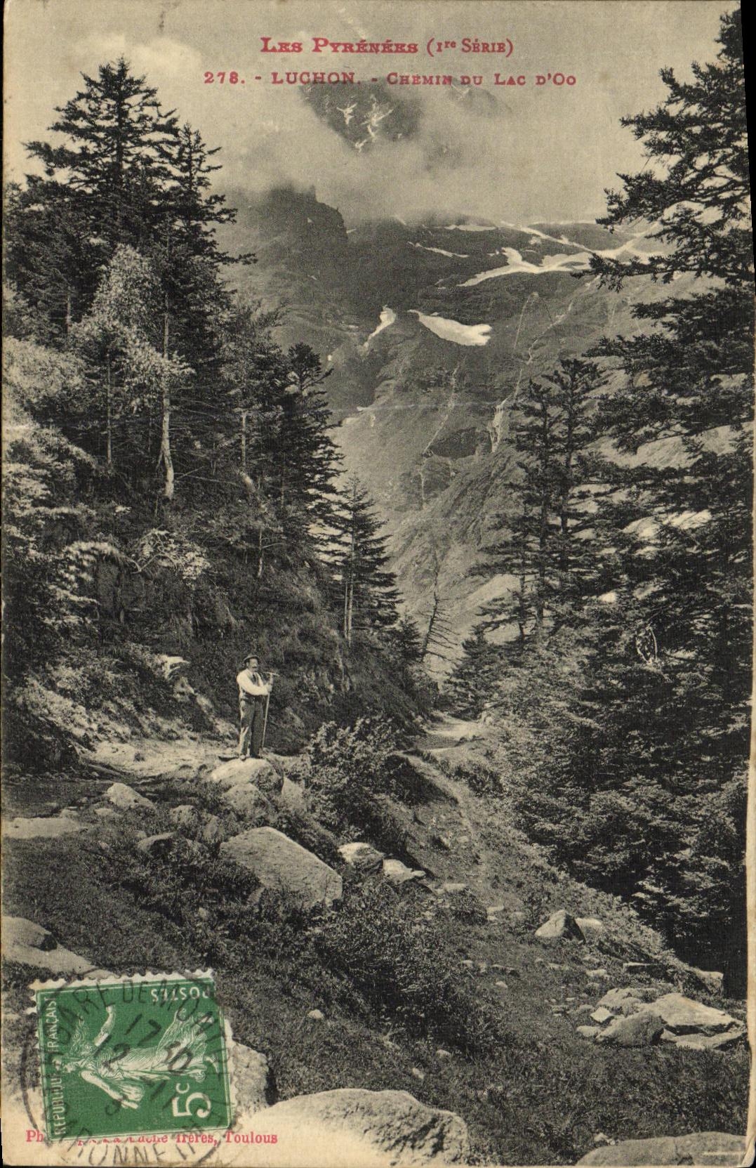 VINTAGE POSTCARD Luchon Way of the lake D Oo