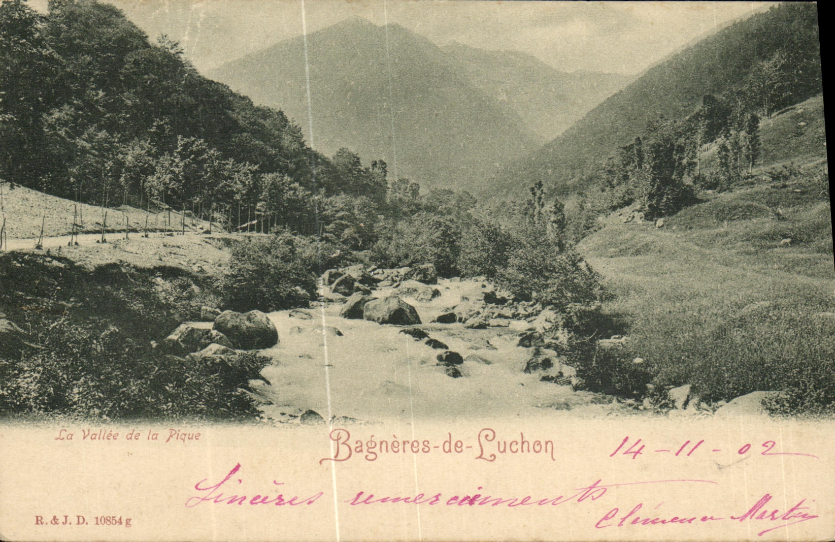 VINTAGE POSTCARD Luchon Bagneres the valley of the Spade