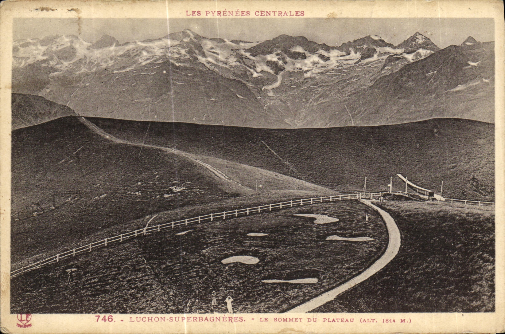 VINTAGE POSTCARD Luchon Supebagneres And Environs the top of the plate