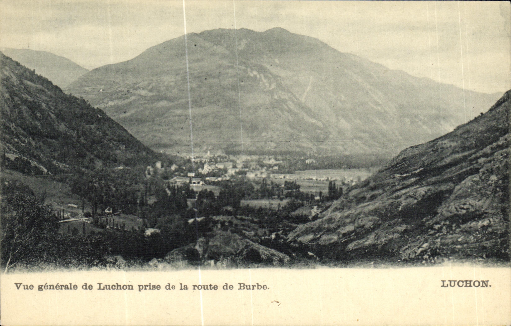 VINTAGE POSTCARD Luchon View of Luchon Taken of the Road of Burbe
