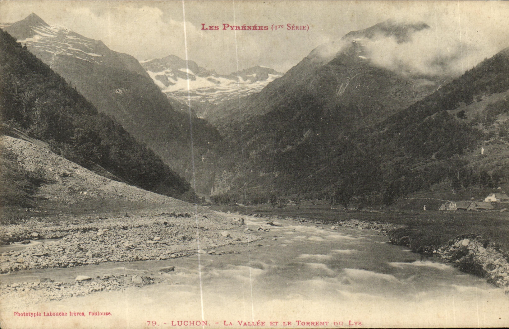 VINTAGE POSTCARD Luchon the Valley And the Torrent of the Lily