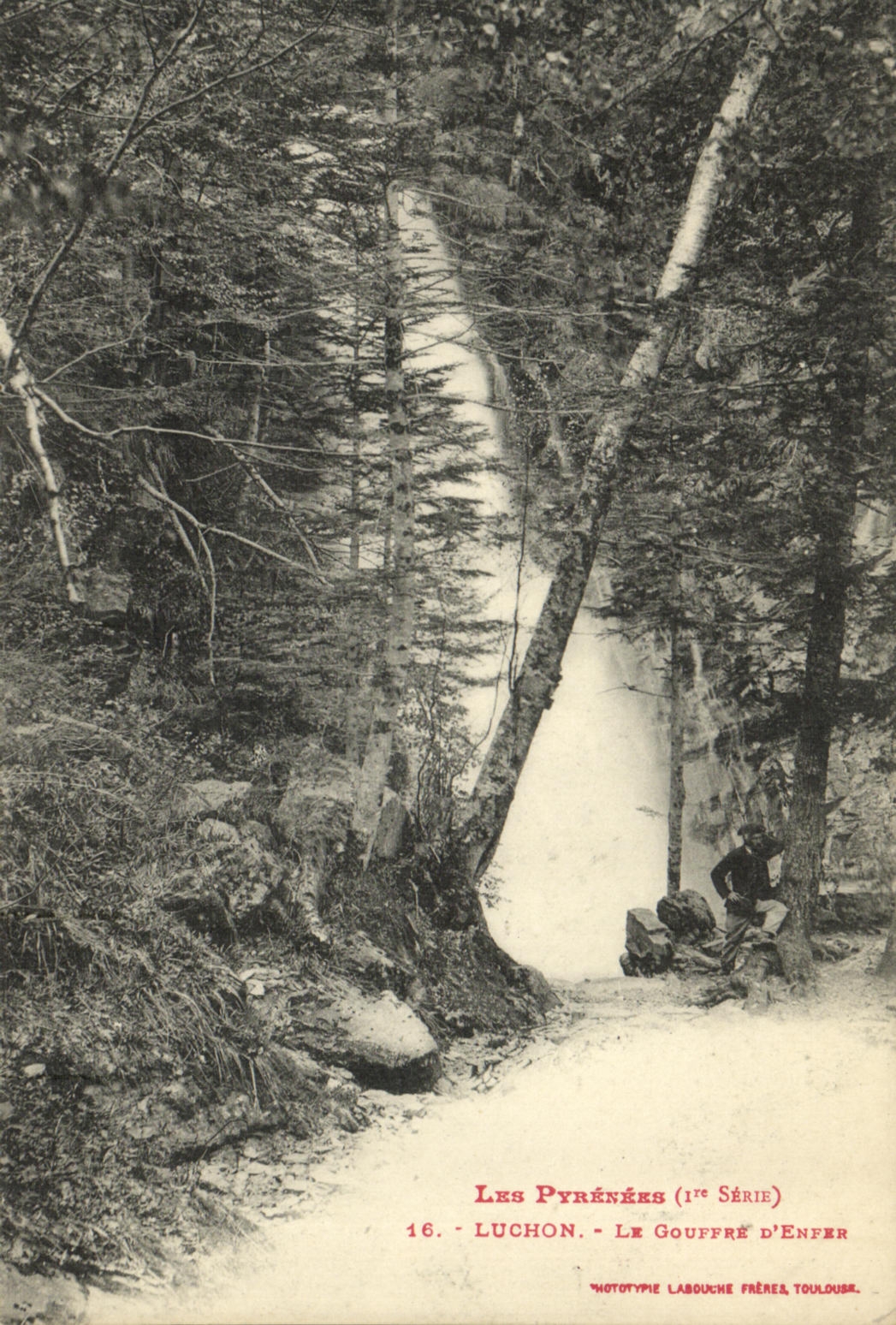 VINTAGE POSTCARD Luchon the Pit D Hell