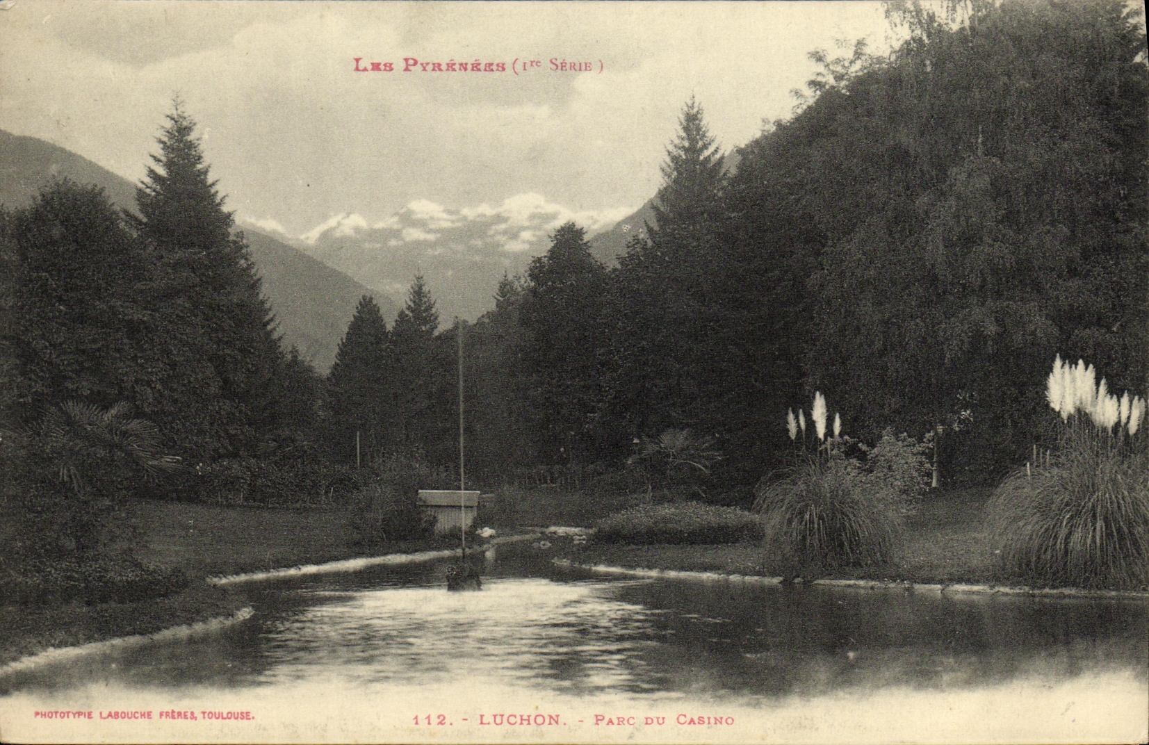 VINTAGE POSTCARD Luchon Park of the Casino