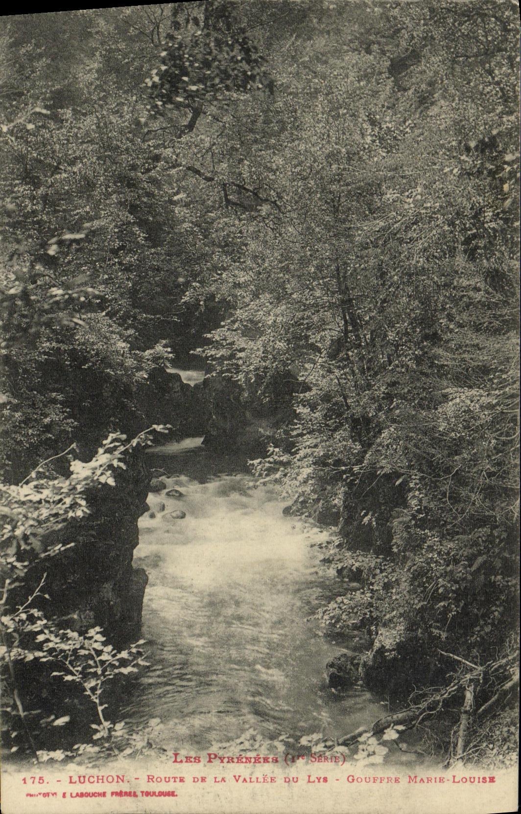 VINTAGE POSTCARD Luchon Road of the valley of the Lily Pit Louise Husbands