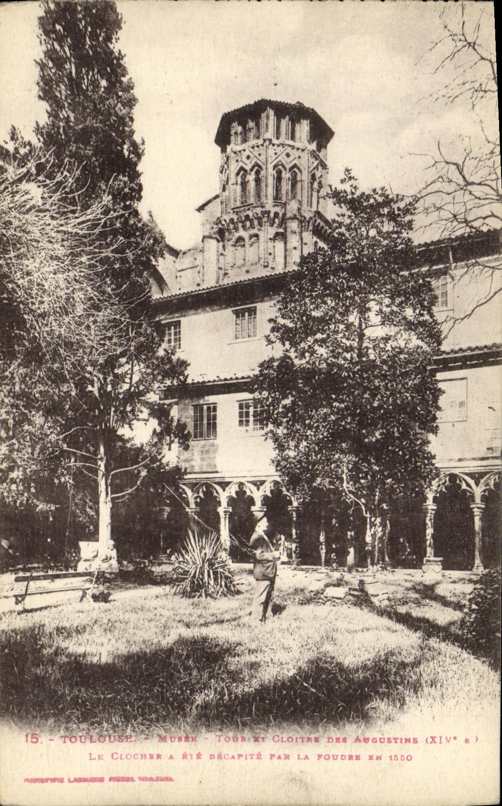 Vuelta del museo de Toulouse de la POSTAL de la VENDIMIA y claustro de Augustins
