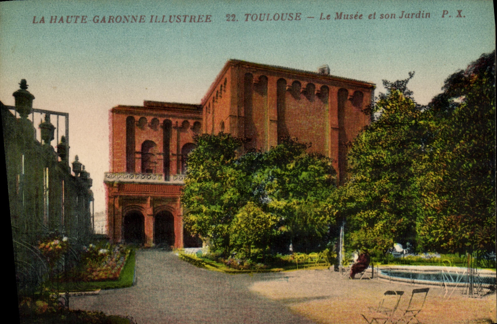 POSTAL Toulouse de la VENDIMIA el museo y su jardin