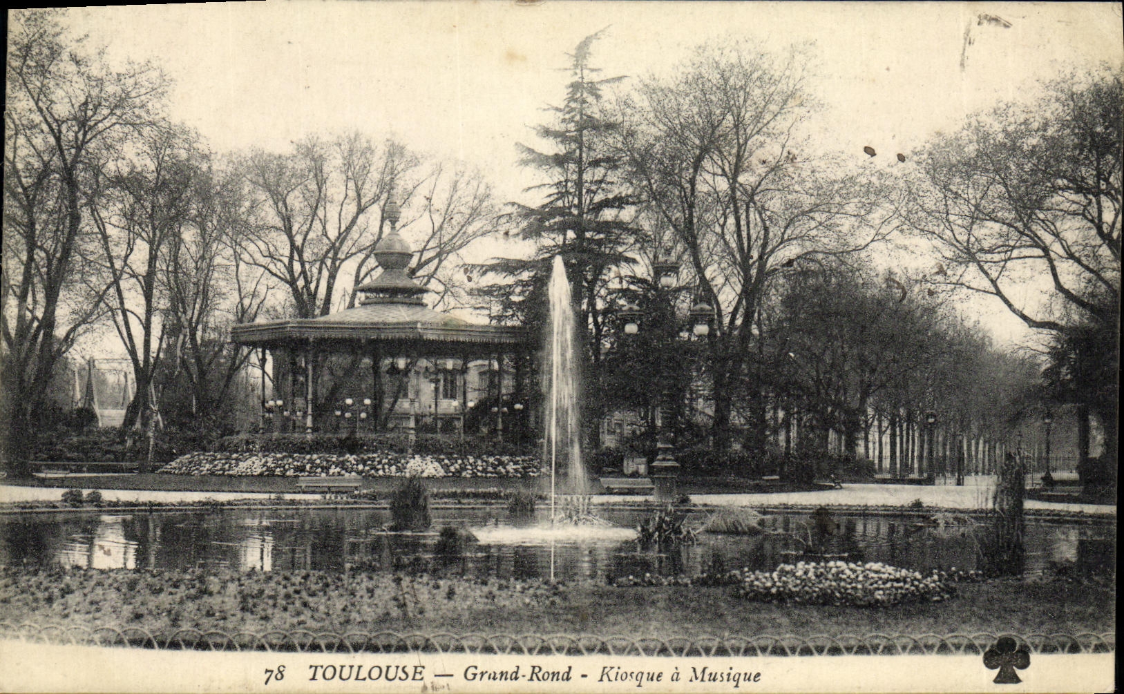 Bandstand redondo magnifico de Toulouse de la POSTAL de la VENDIMIA