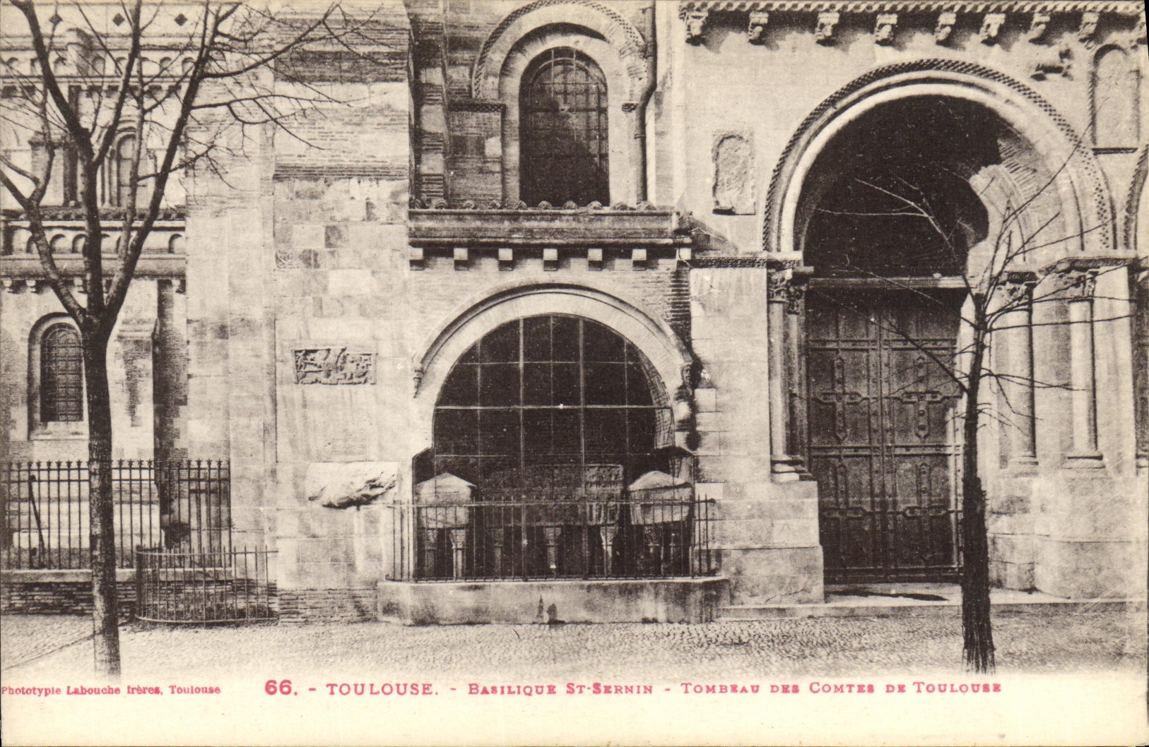 Tumba del St Sermin de la basilica de Toulouse de la POSTAL de la VENDIMIA de las cuentas de Toulouse