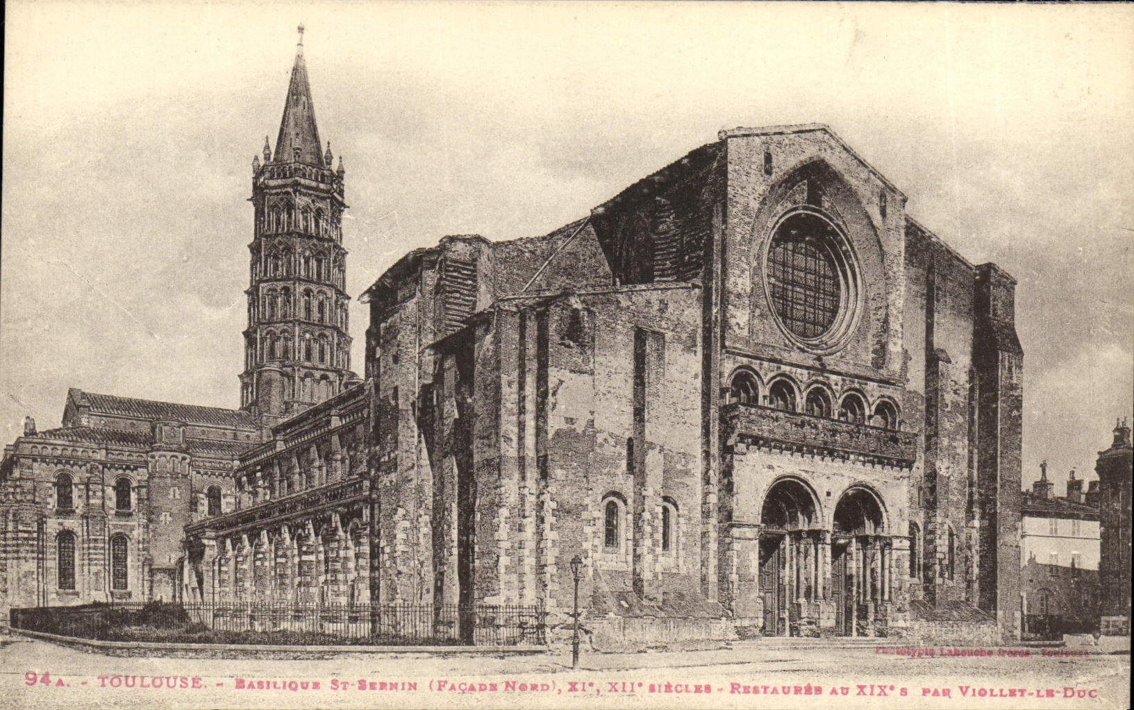 St Sermin de la basilica de Toulouse de la POSTAL de la VENDIMIA