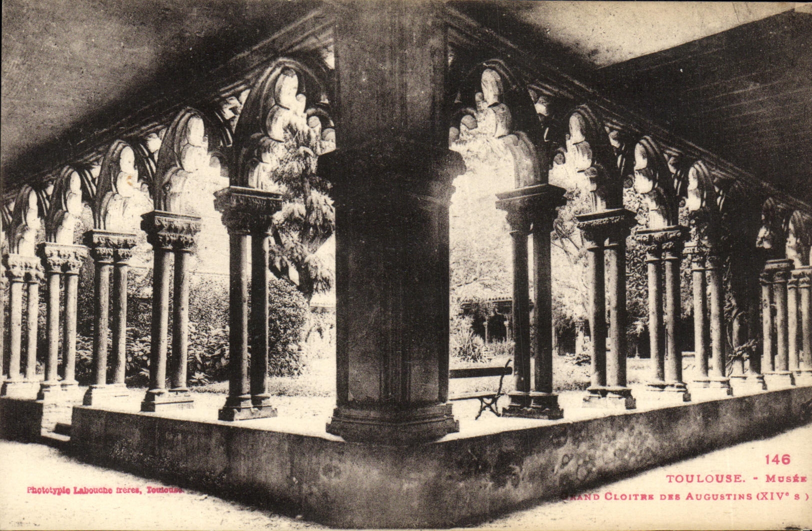 Claustro grande de Toulouse de la POSTAL de la VENDIMIA de Augustins
