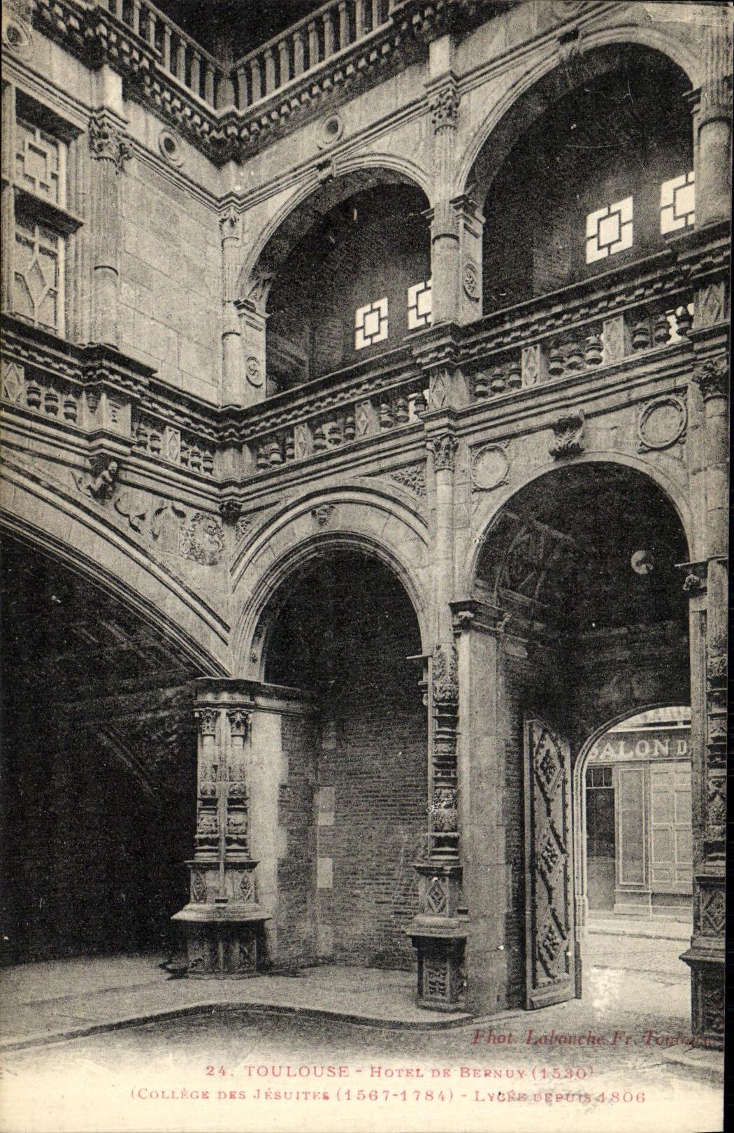 POSTAL Toulouse Hotel De Bernuy College de la VENDIMIA de la universidad de las jesuitas desde 1806