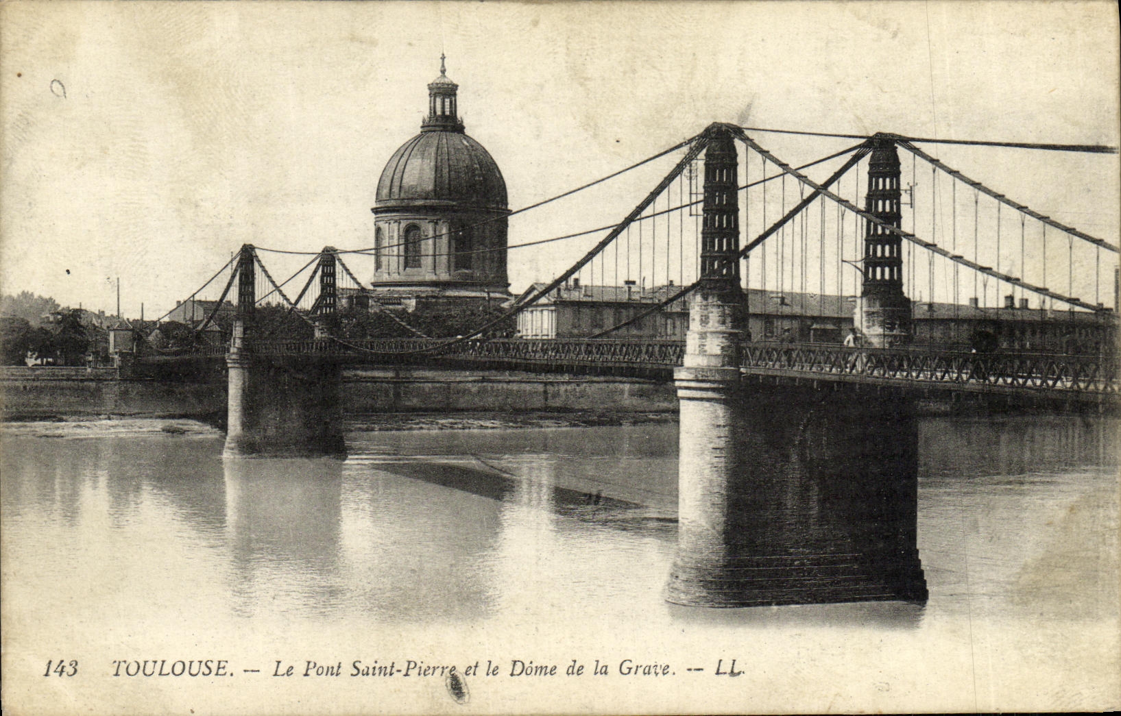 POSTAL Toulouse de la VENDIMIA el Saint Pierre del puente y la boveda del registro bajo