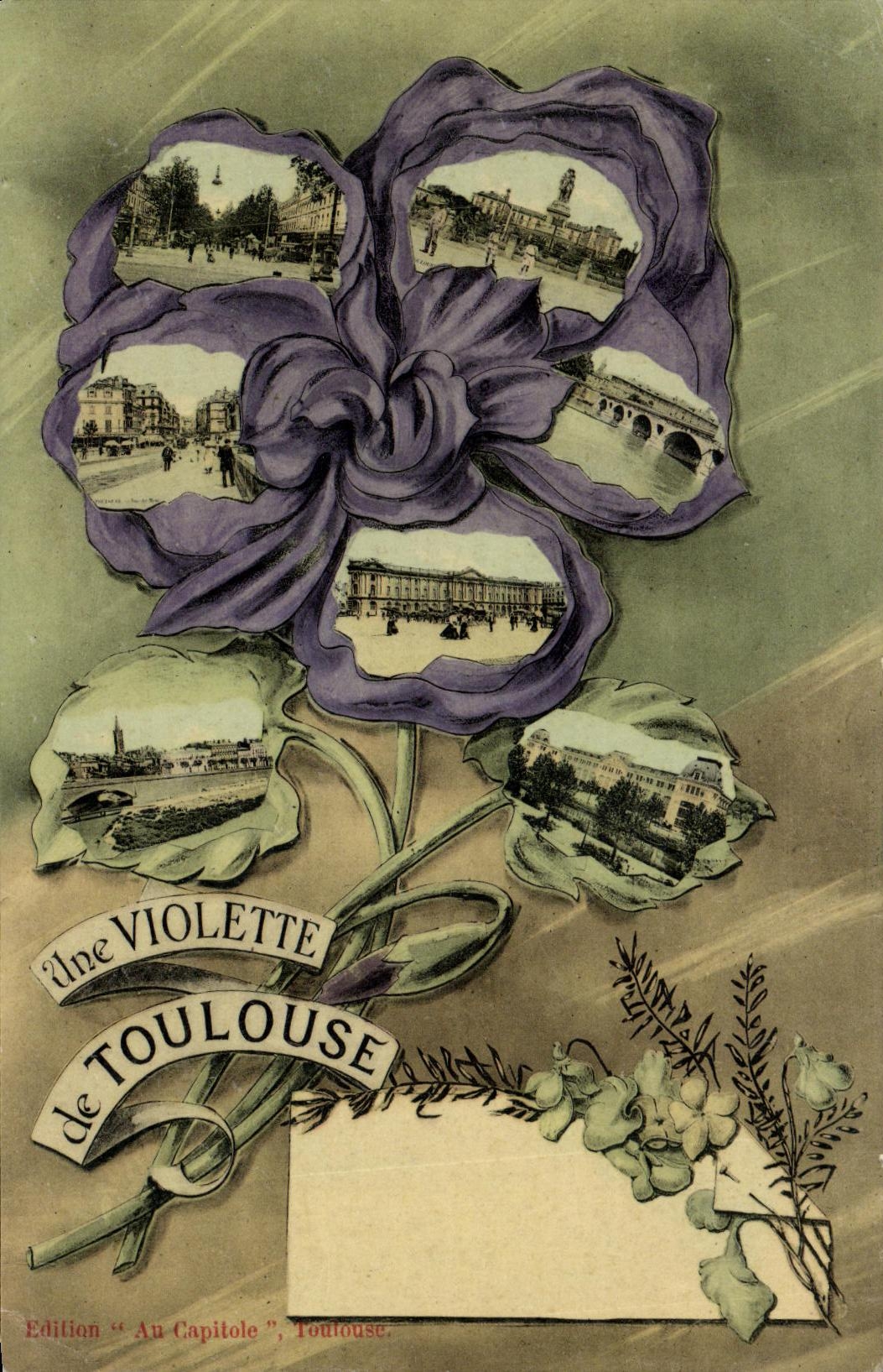 POSTAL Toulouse de la VENDIMIA un velo