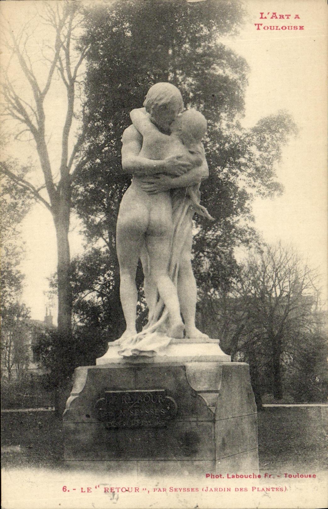 POSTAL Toulouse de la VENDIMIA el jardin botanico de vuelta de Seysses
