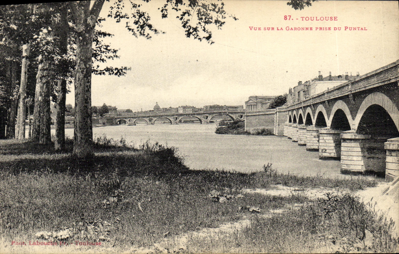 POSTAL Toulouse de la VENDIMIA vista en el Garona tomado de Puntal