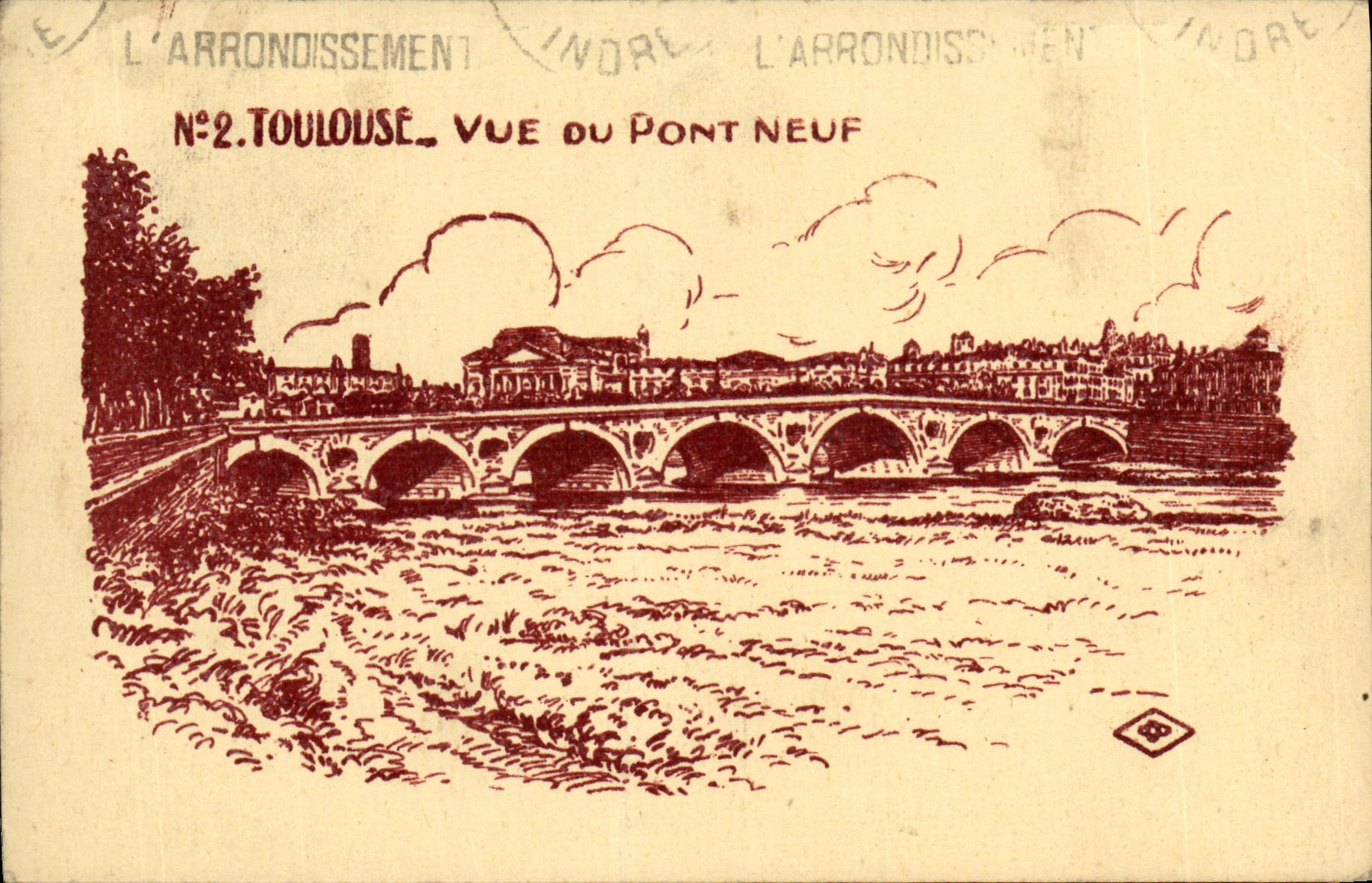 POSTAL Toulouse de la VENDIMIA vista del nuevo puente