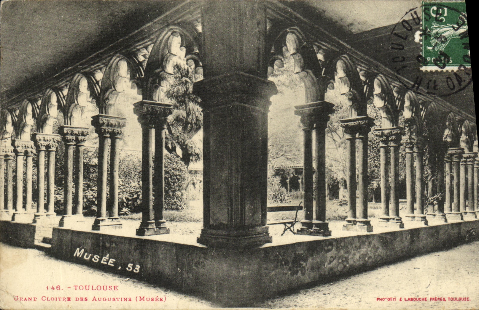 POSTAL Toulouse de la VENDIMIA el claustro grande de Augustins