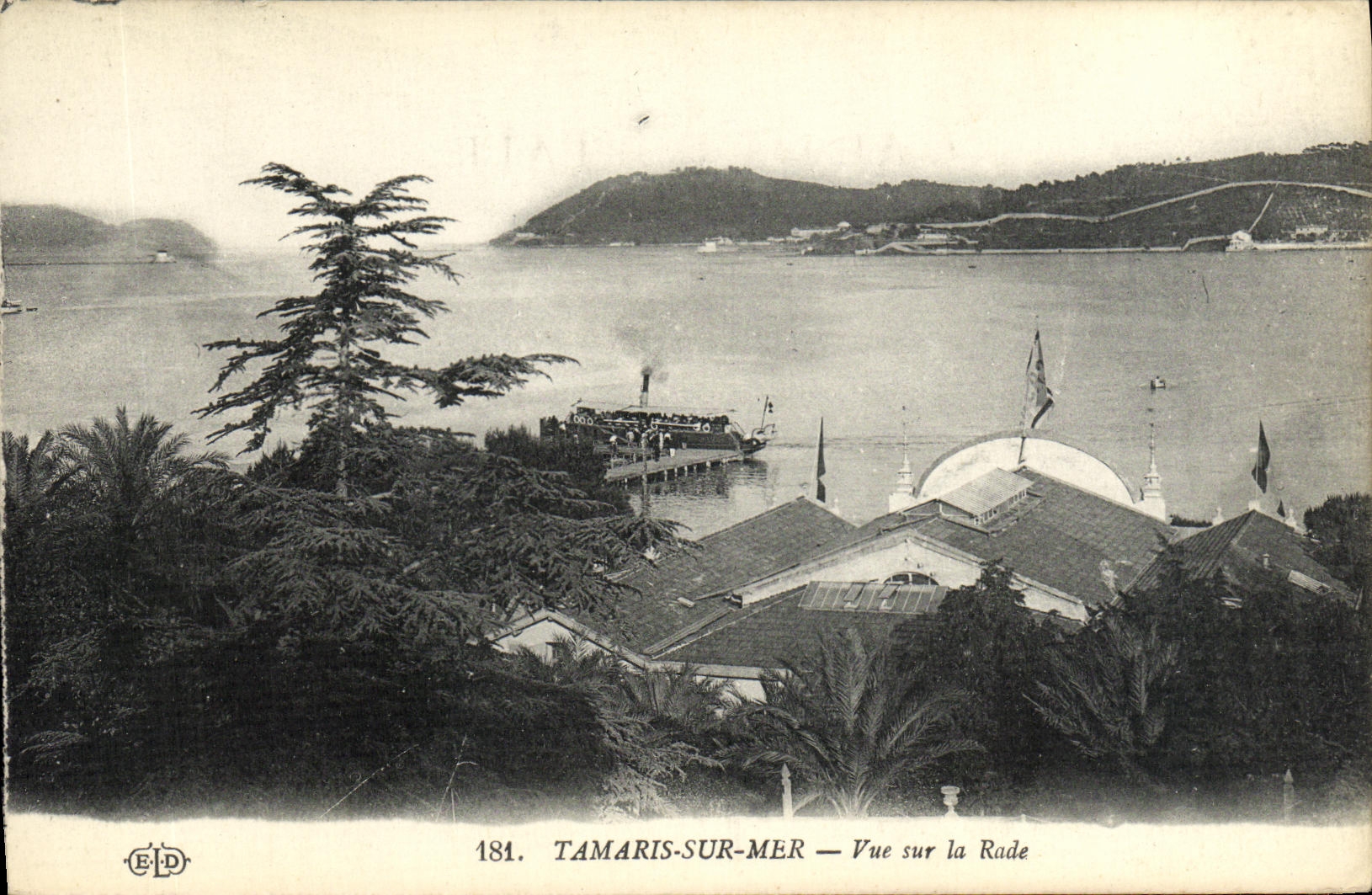 POSTAL Tamaris de la VENDIMIA en el mar visto en los caminos