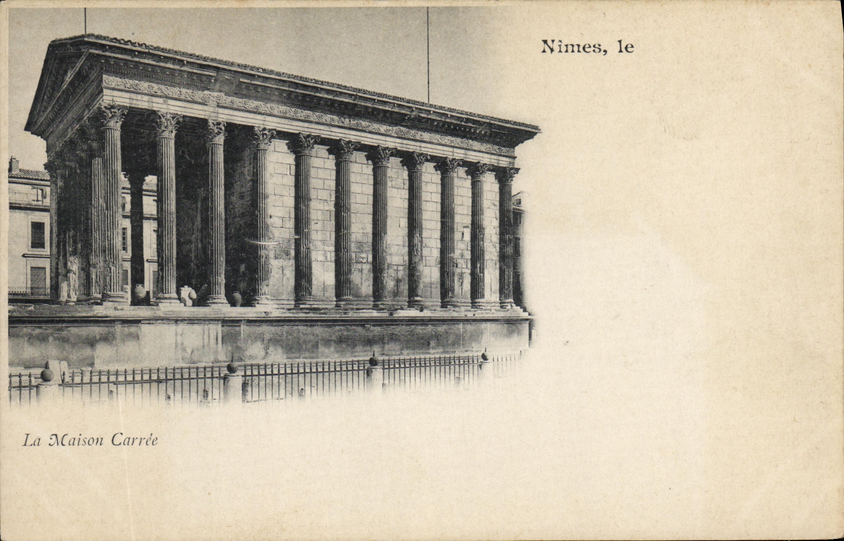 POSTAL Nimes de la VENDIMIA el jardin Maison Carree