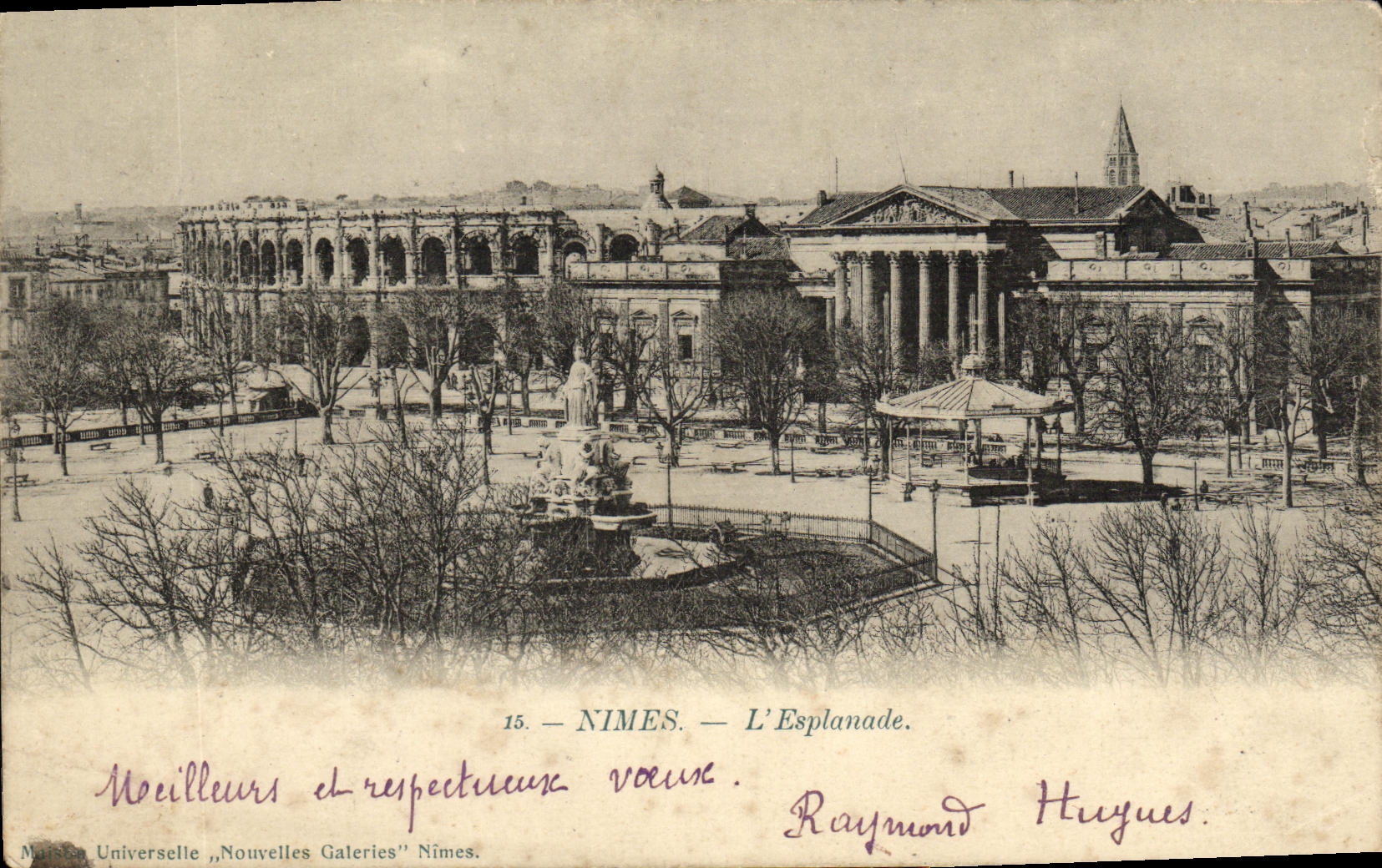 POSTAL Nimes L explanada de la VENDIMIA
