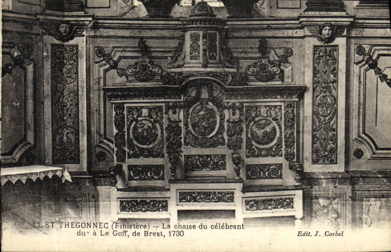 VINTAGE POSTCARD Saint Thegonnec the Chair of celebrating due has Goff of Brest 1730