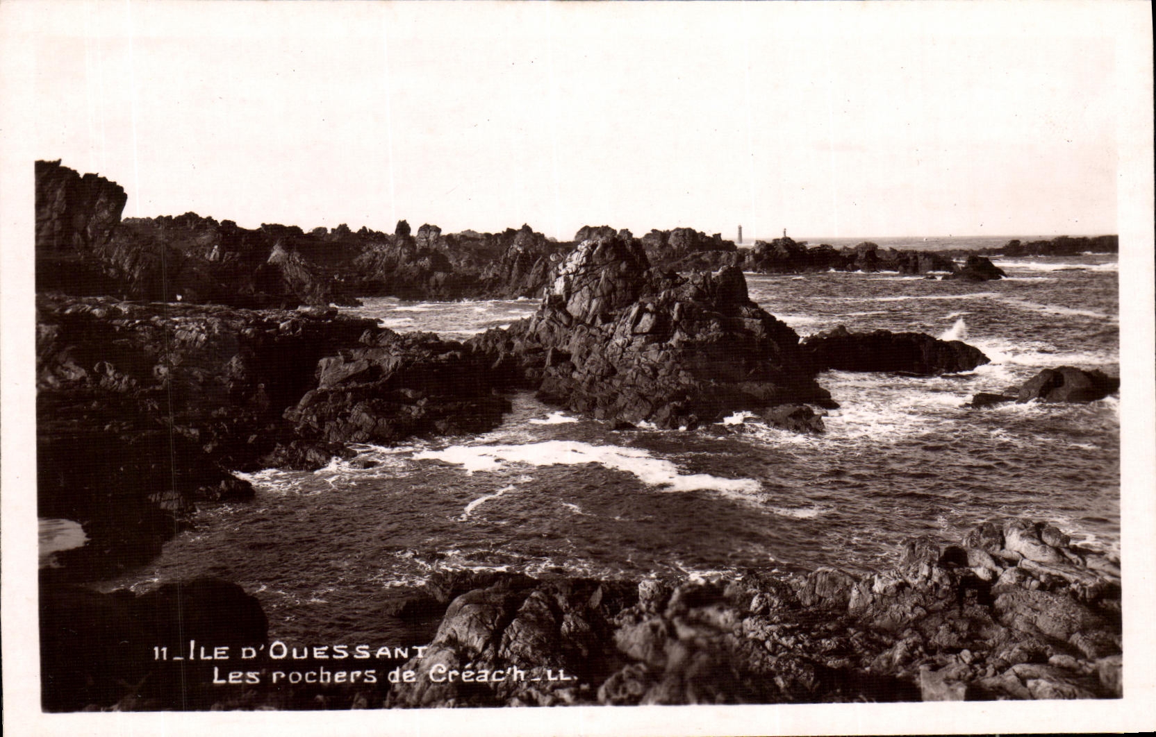 VINTAGE POSTCARD Island D Ushant Rocks of Creach