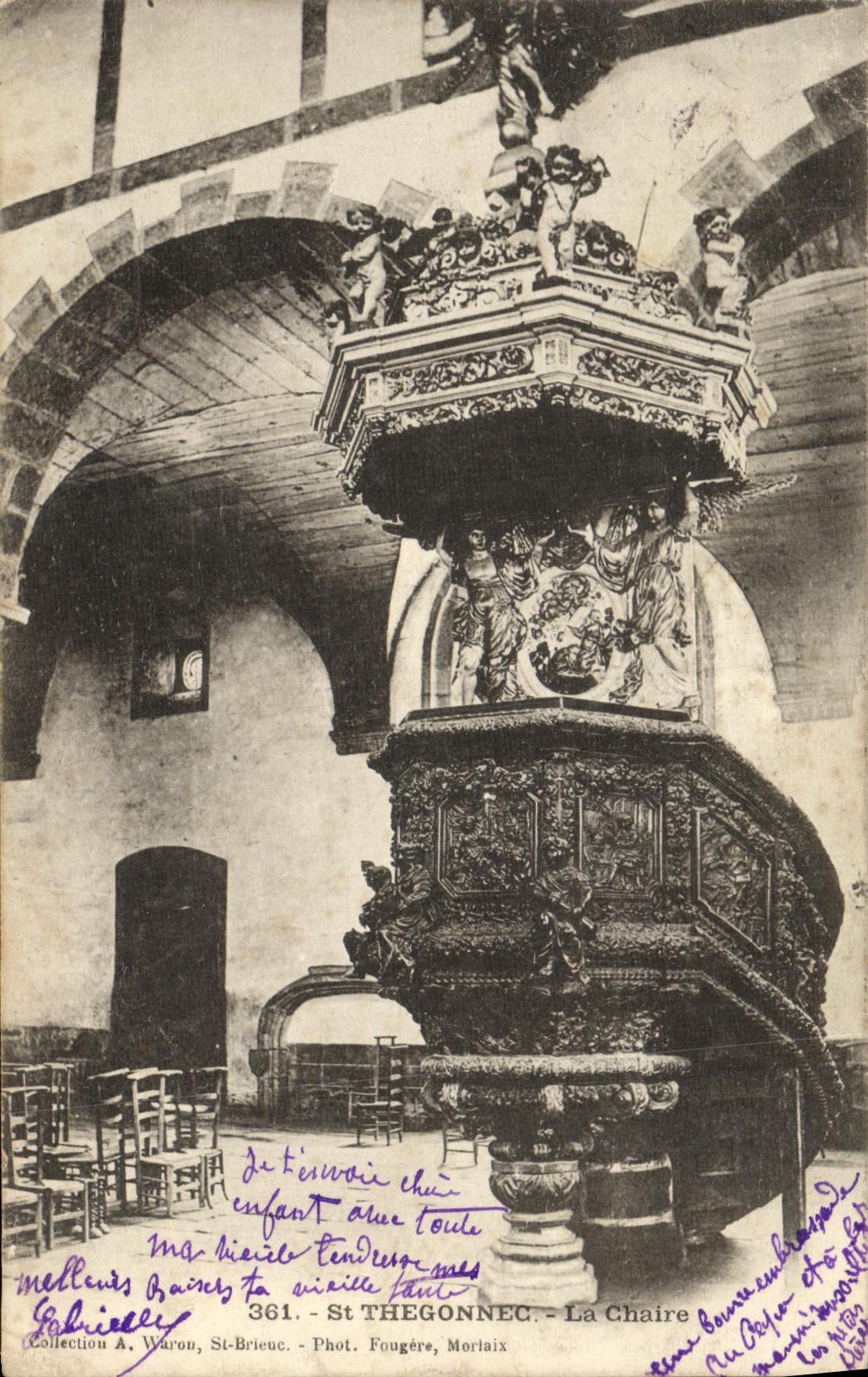 VINTAGE POSTCARD St Thegonnec the Pulpit