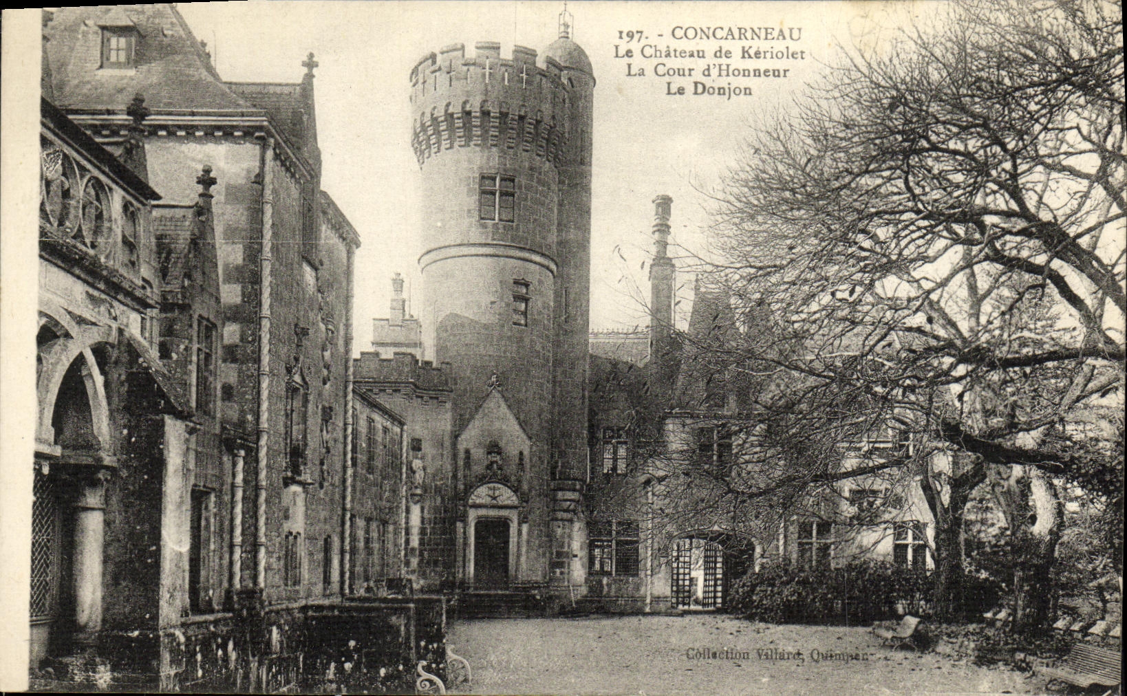 VINTAGE POSTCARD Concarneau the Castle of Keriolet the court D honor the keep
