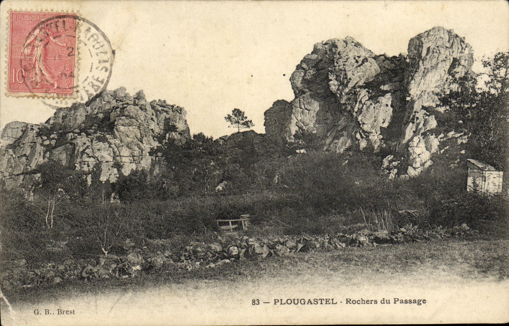 CPA Plougastel Rochers du Passage