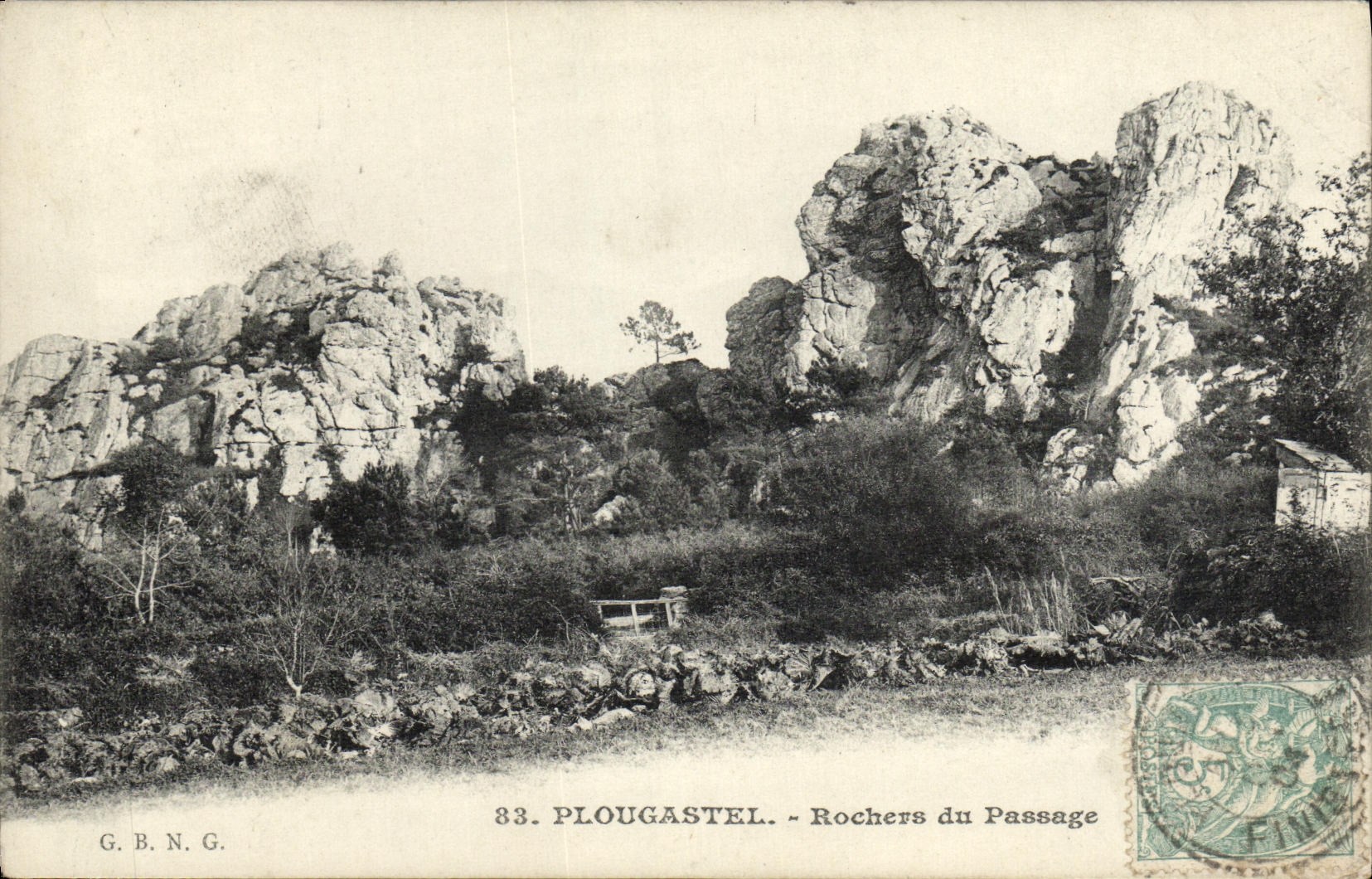 CPA Plougastel Rochers du Passage