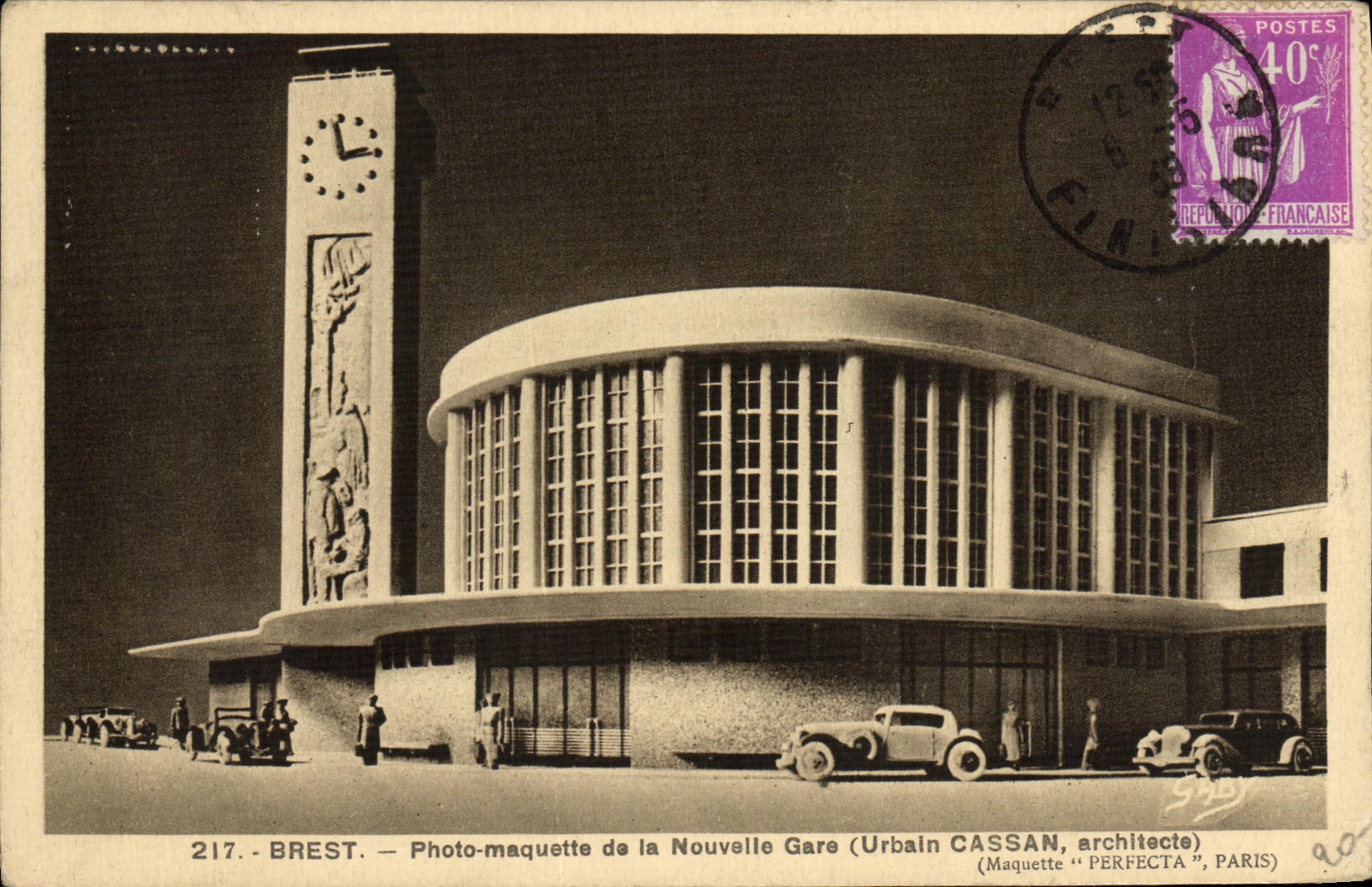 CPA Brest Photo maquette de la Nouvelle Gare