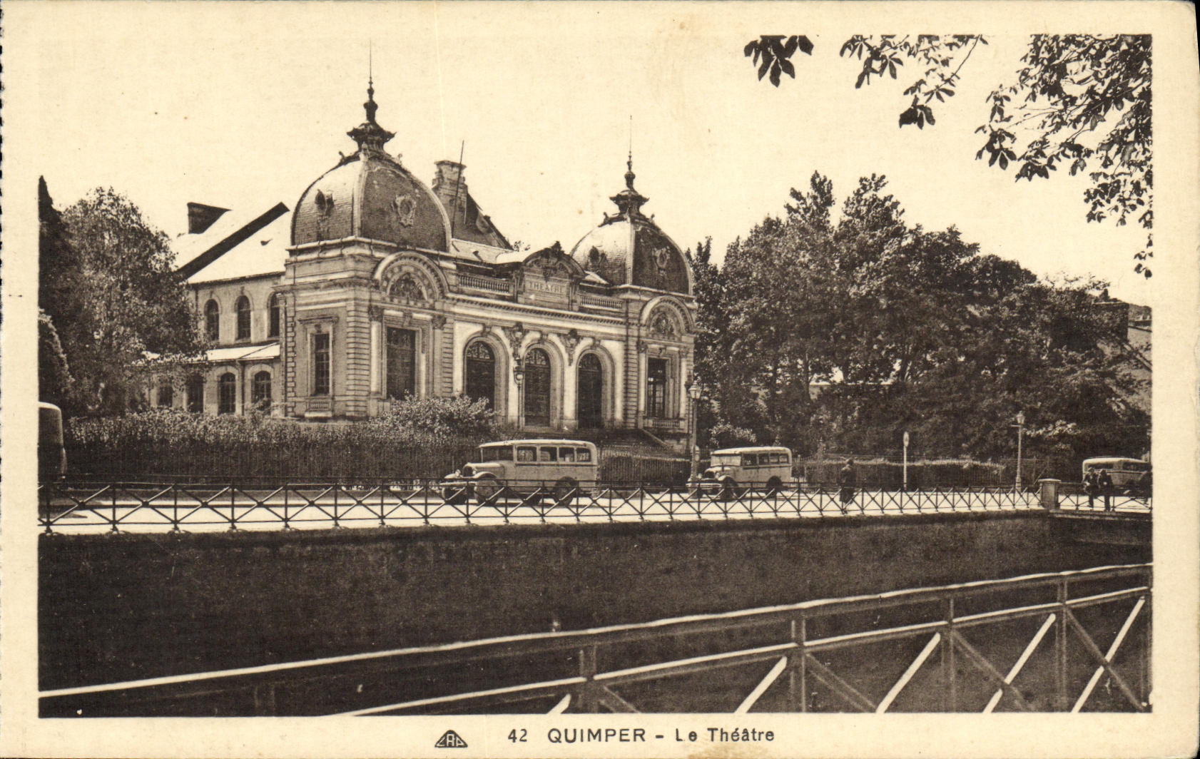VINTAGE POSTCARD Quimper the Theater