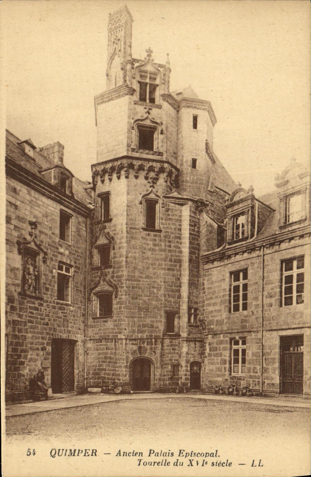 VINTAGE POSTCARD Quimper Old Episcopal Palate Turret of XVl E century