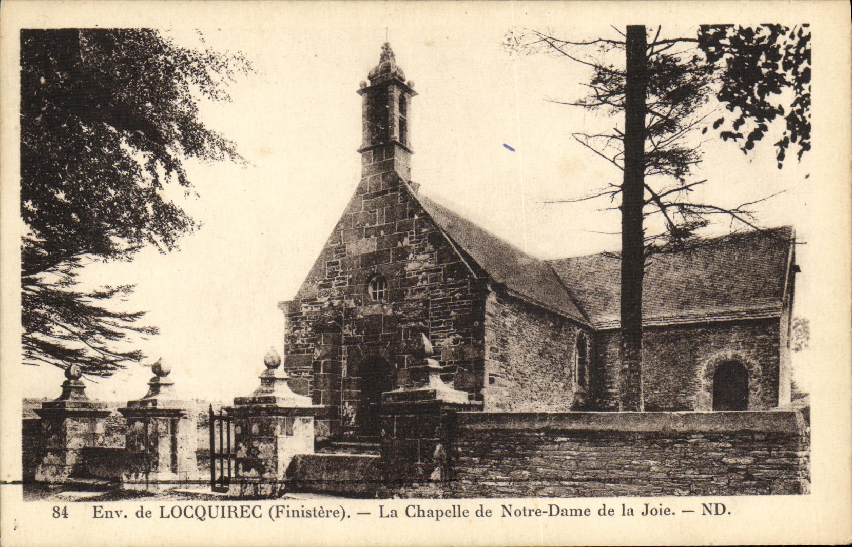 VINTAGE POSTCARD Env de Locquirec La Chapelle of Notre Dame of the Joy