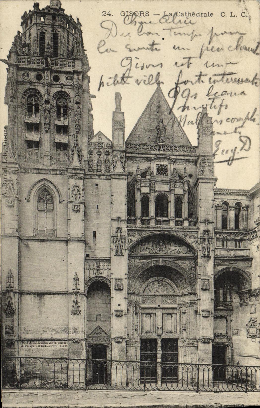 POSTAL Gisors de la VENDIMIA la catedral