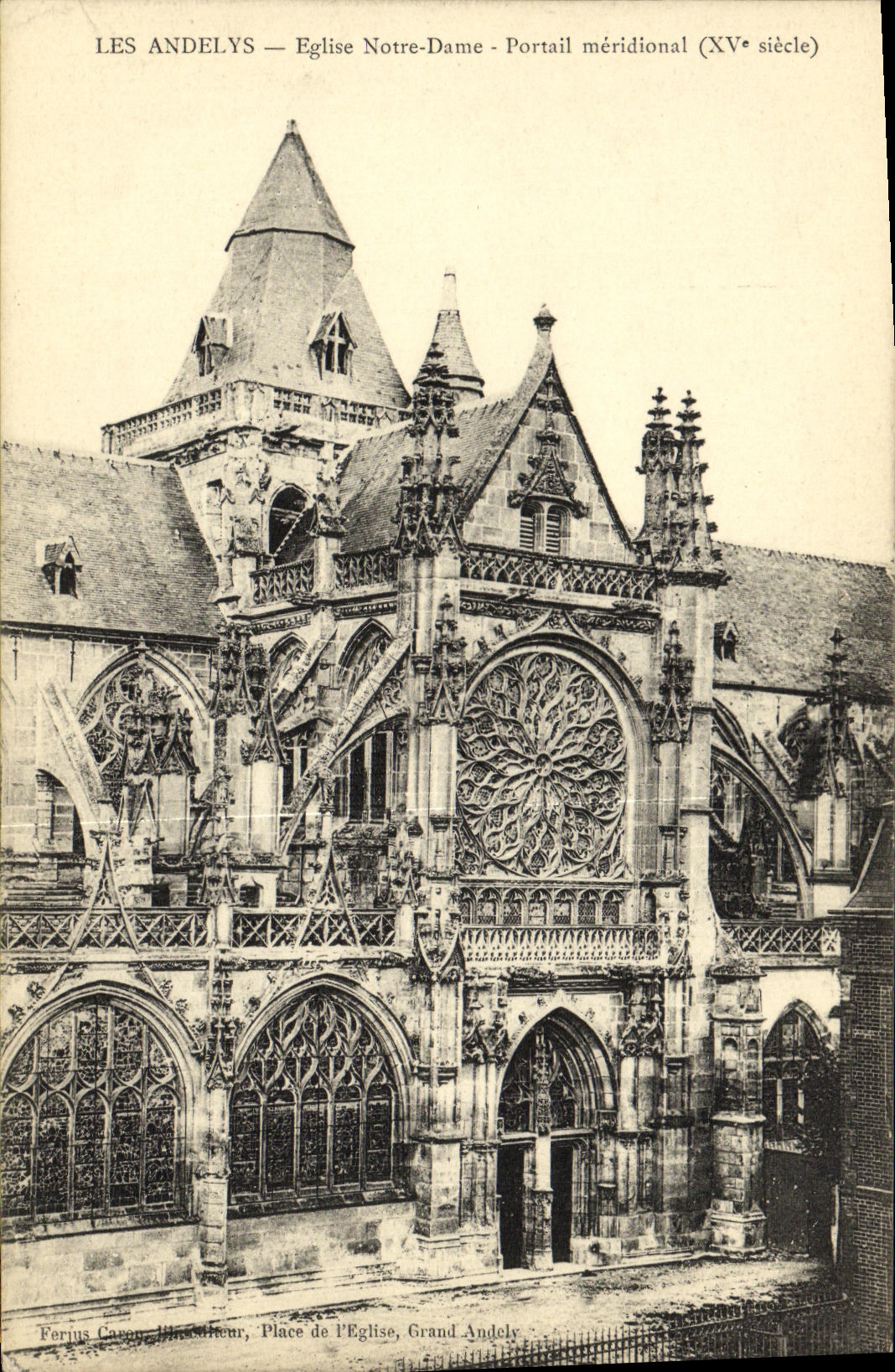VINTAGE POSTCARD Andelys Church our Lady Gate meridonal
