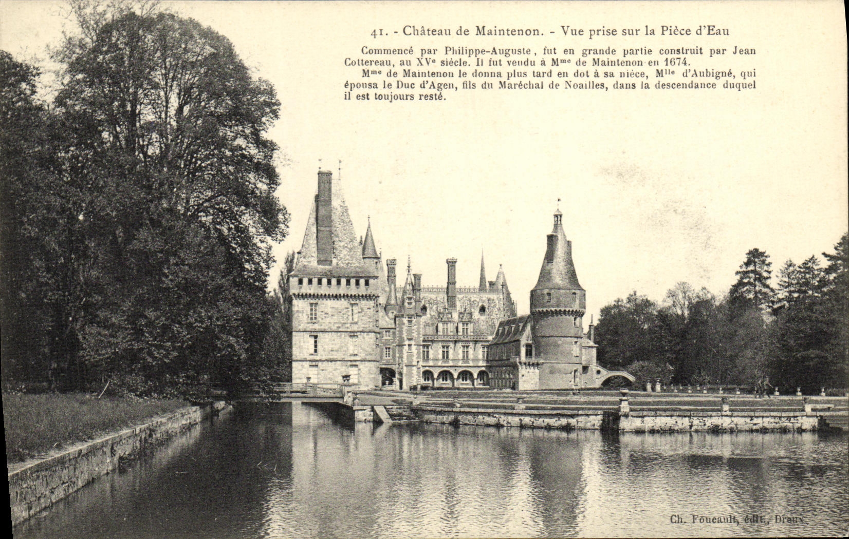 CPA Chateau de Maintenon Vue prise sur la Piece d Eau