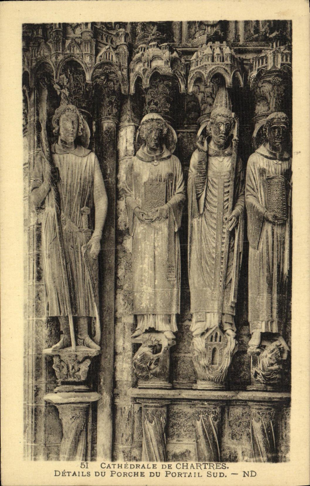 CPA Cathedrale de Chartres Details du Porche du Portail Sud