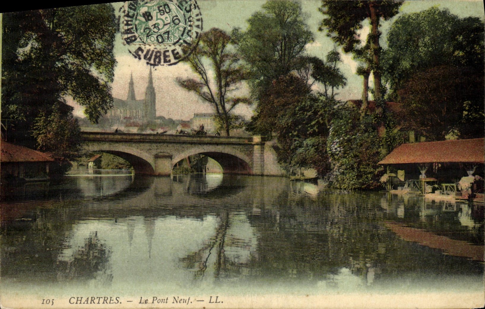 CPA Chartres Le Pont Neuf lavoir
