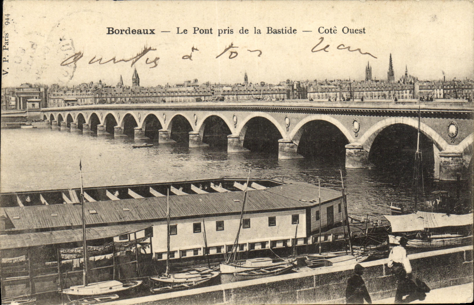 CPA Bordeaux Le Pont pris de la Bastide Cote Ouest