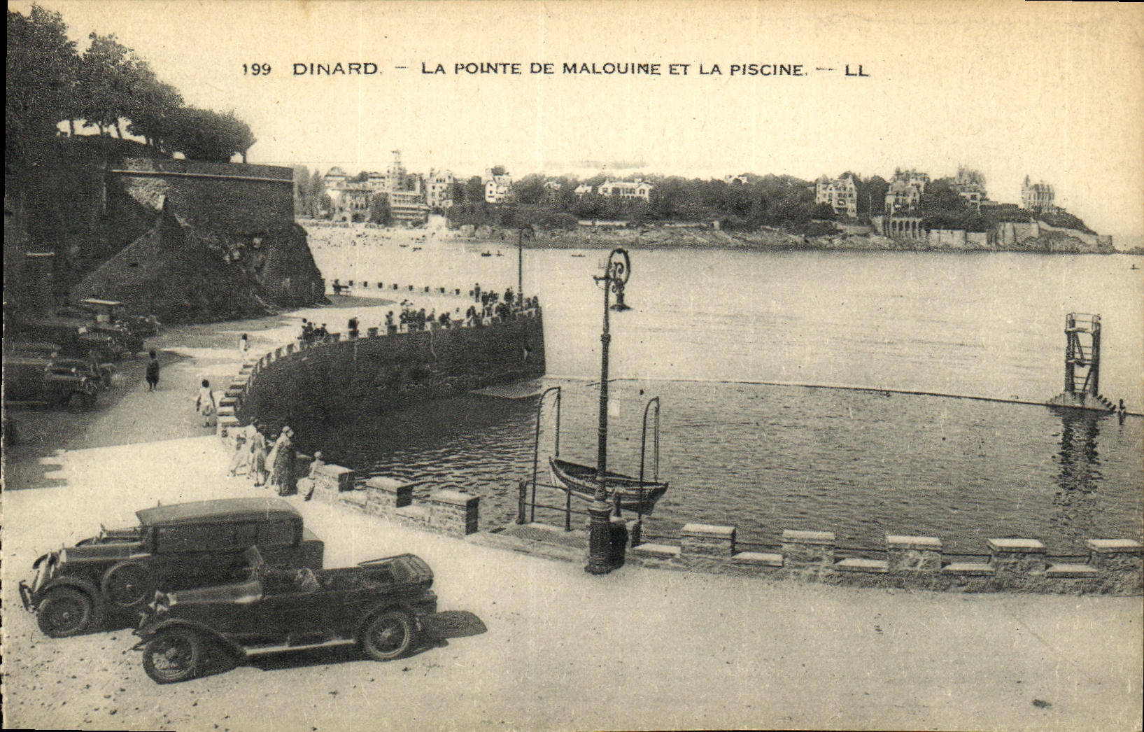CPA Dinard La Pointe de Malouine et la Piscine Automobile 