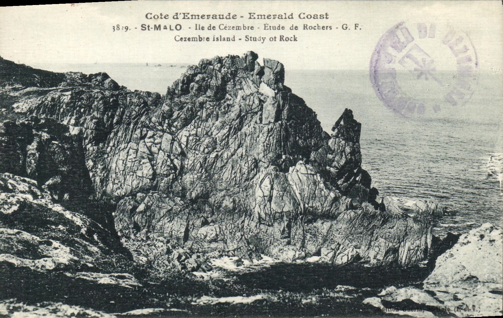 VINTAGE POSTCARD St Malo of Cezembre Details of Rocks