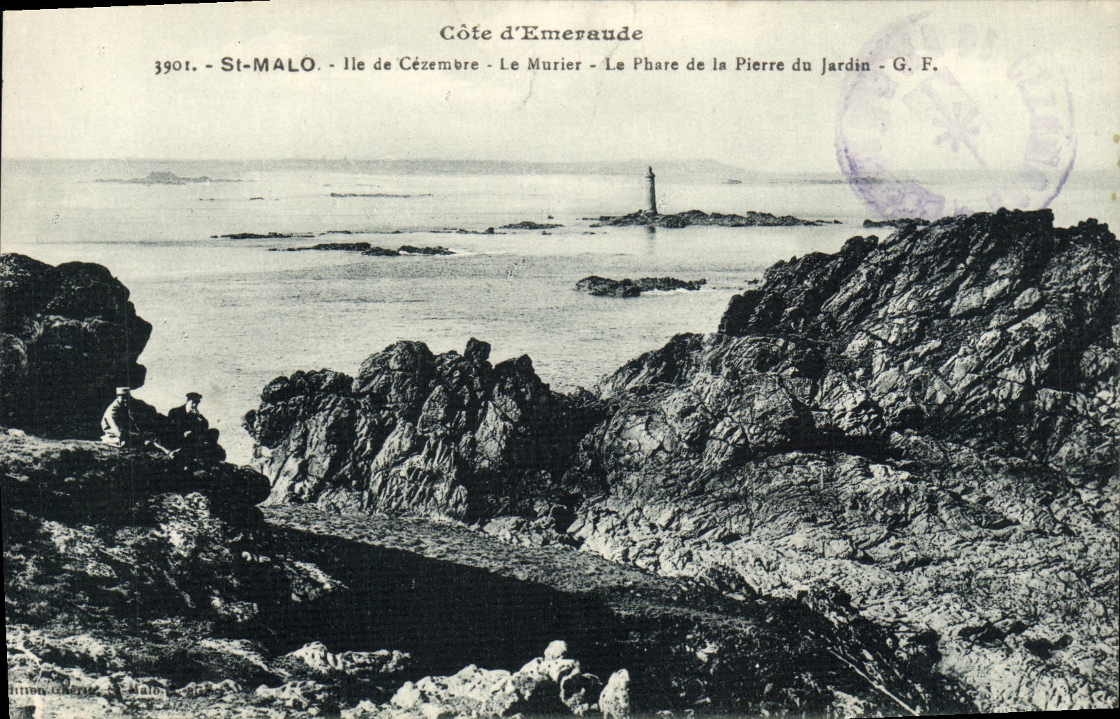 VINTAGE POSTCARD St Malo of Cezembre the Mulberry tree the headlight of the stone of the garden