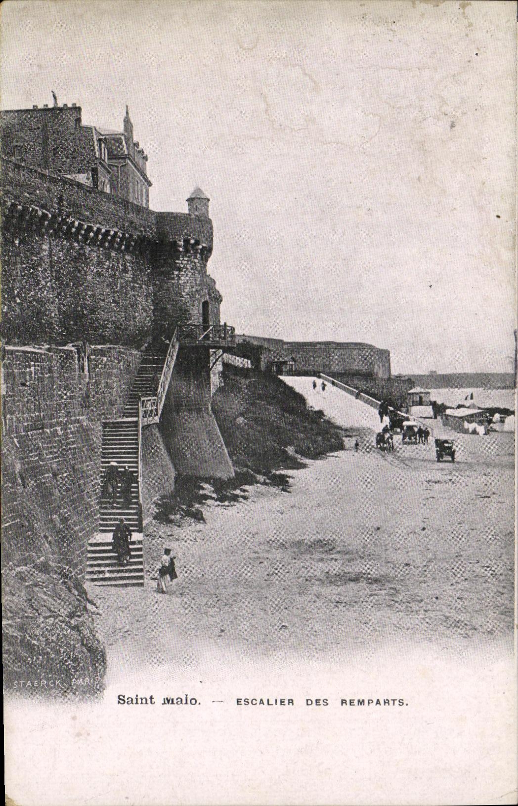 VINTAGE POSTCARD Holy Malo Staircase of the Walls