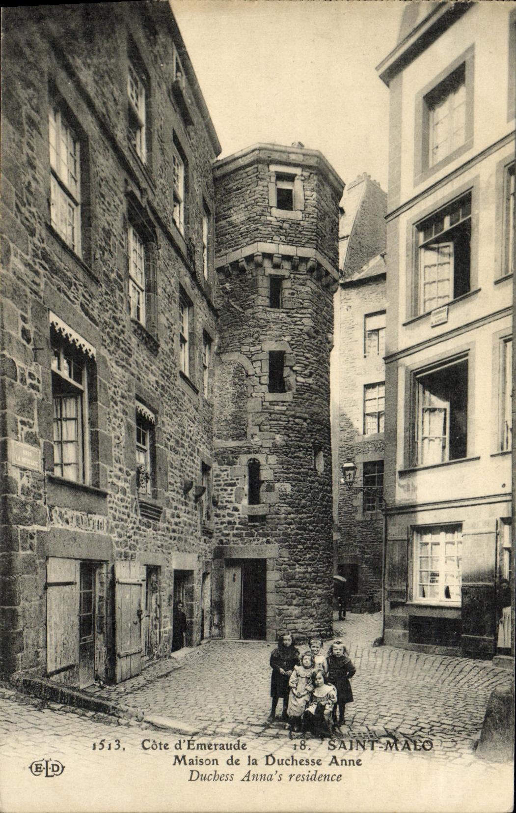 VINTAGE POSTCARD Holy Malo House of the duchess Anne Enfants