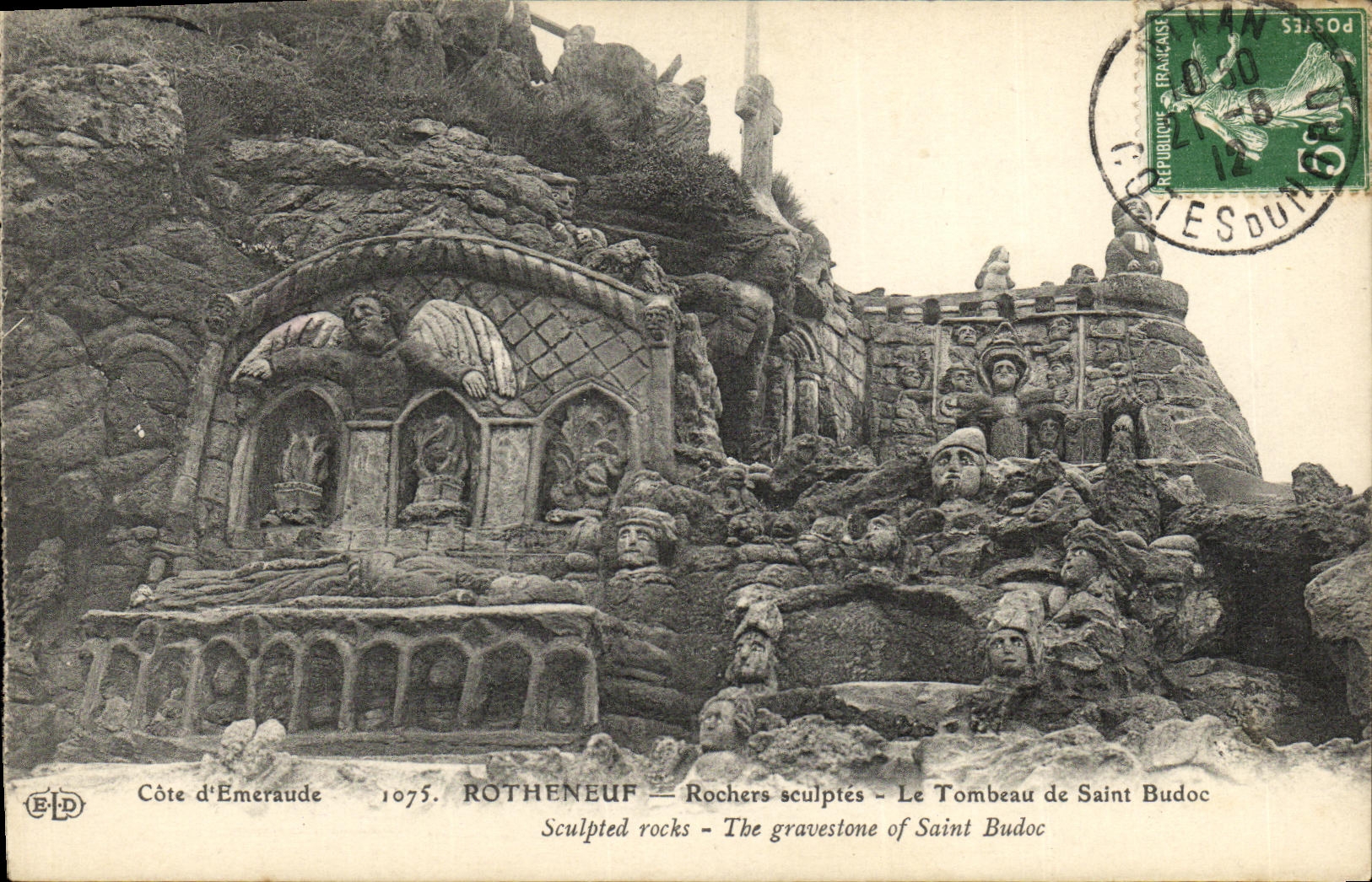 CPA Rotheneuf Escalier des Rochers Sculptes