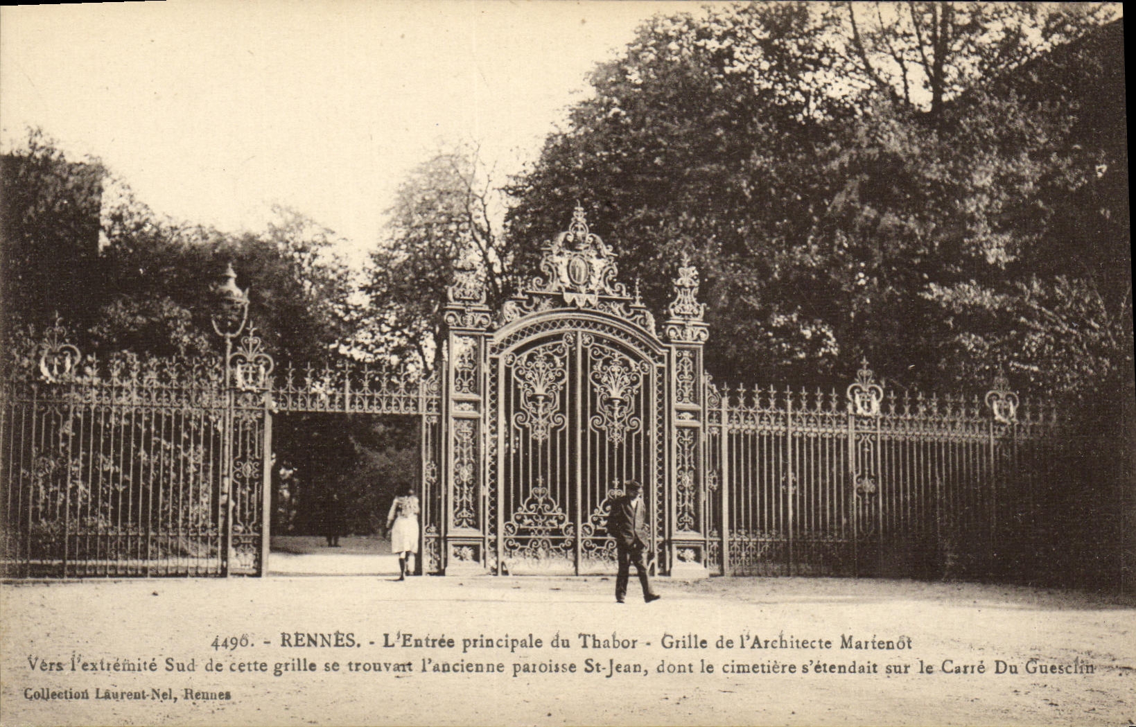CPA Rennes L Entree Principale du Thabor Grille de l architecte Martenot