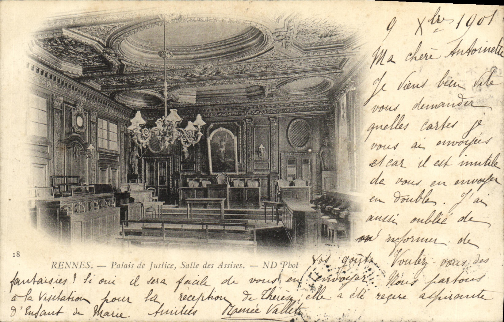 CPA Rennes Palais de Justice Salle Des Assises