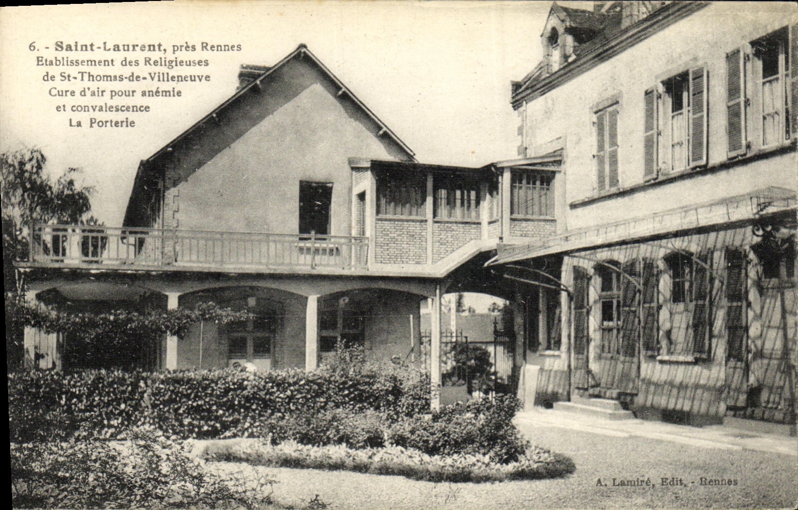 Establecimiento cercano de Rennes Saint Laurent Rennes de la POSTAL de la VENDIMIA de las monjas de St Thomas de Villeneuve