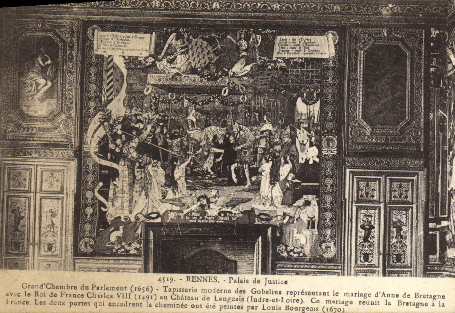 CPA Rennes Palais de Justice Grand chambre du Parlement Tapisserie moderne des Gobelins